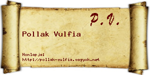 Pollak Vulfia névjegykártya